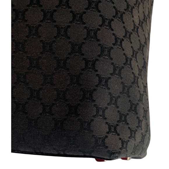 Authentic Elegant Vintage Celine Monogram Fabric Tote Bag, Brown & Black Putse - Picture 6 of 10